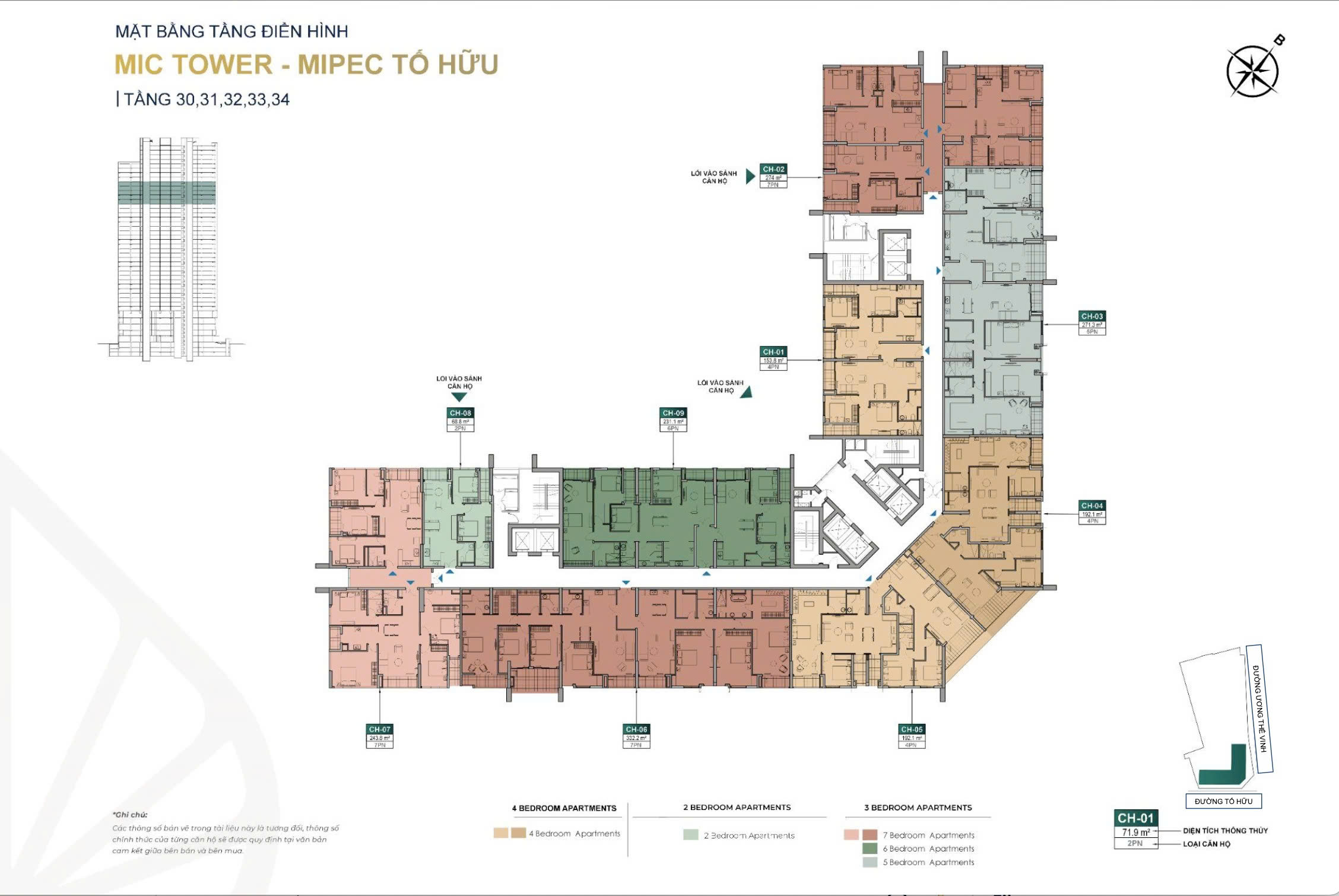 Mặt bằng chia căn chung cư Iconia Lakeside tầng 30-34